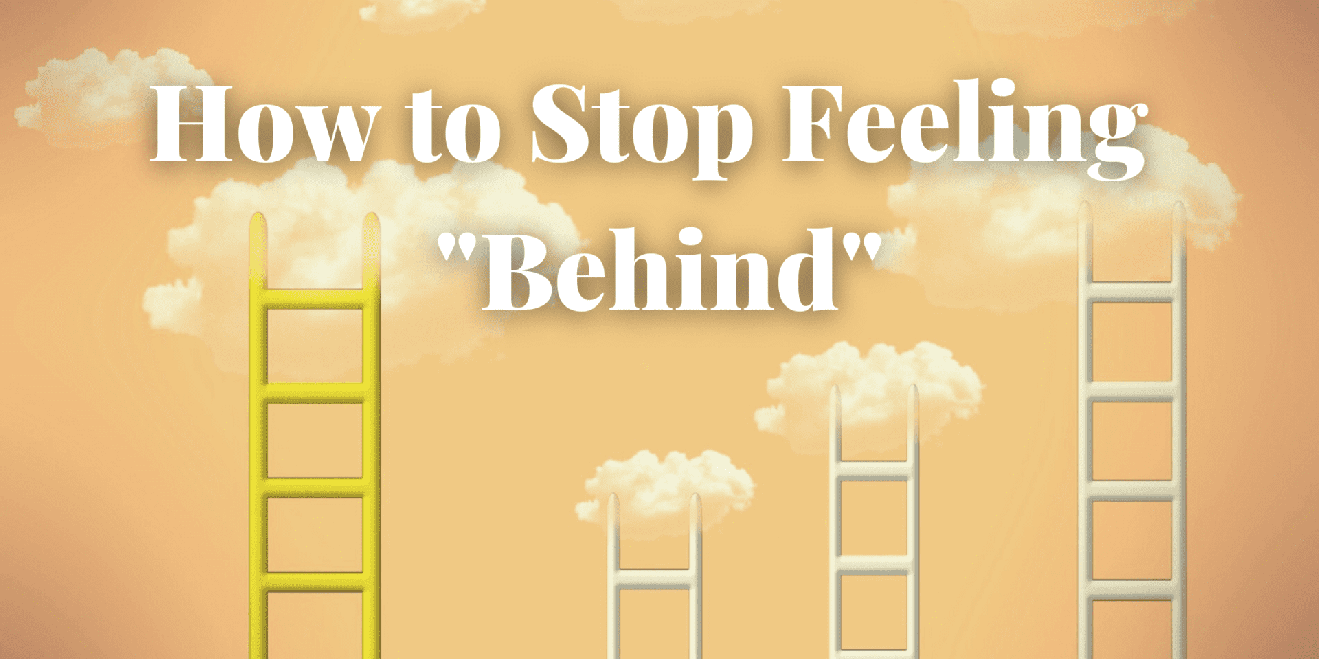 ladders leading up to clouds