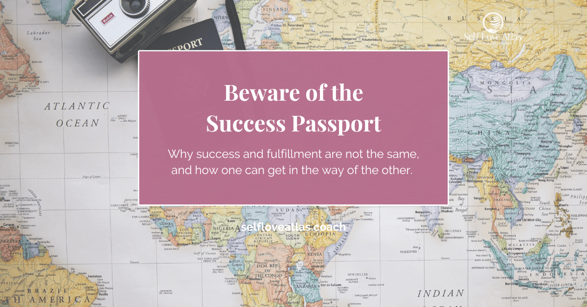 decorative header image that reads "beware of the success passport" with a background image of a colorful world map and a U.S. passport laying on top of it.