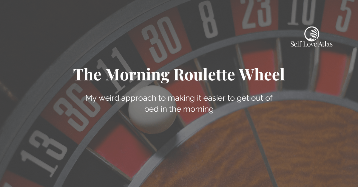 decorative header image that reads "the morning roulette wheel" and had a faded background picture of a roulette wheel from a casino.