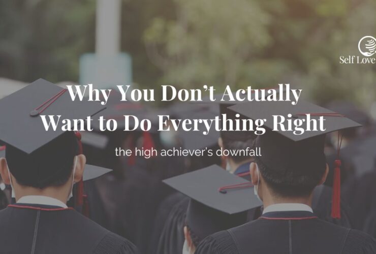 decorative header image featuring a group of graduates wearing their black graduation caps facing away from the camera. The title reads "why you don't actually want to do everything right"